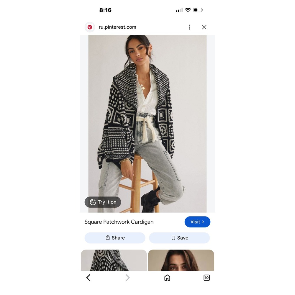 Maeve Anthropologie Square Patchwork Kimono Cardigan OS Boho Granny Square Cozy